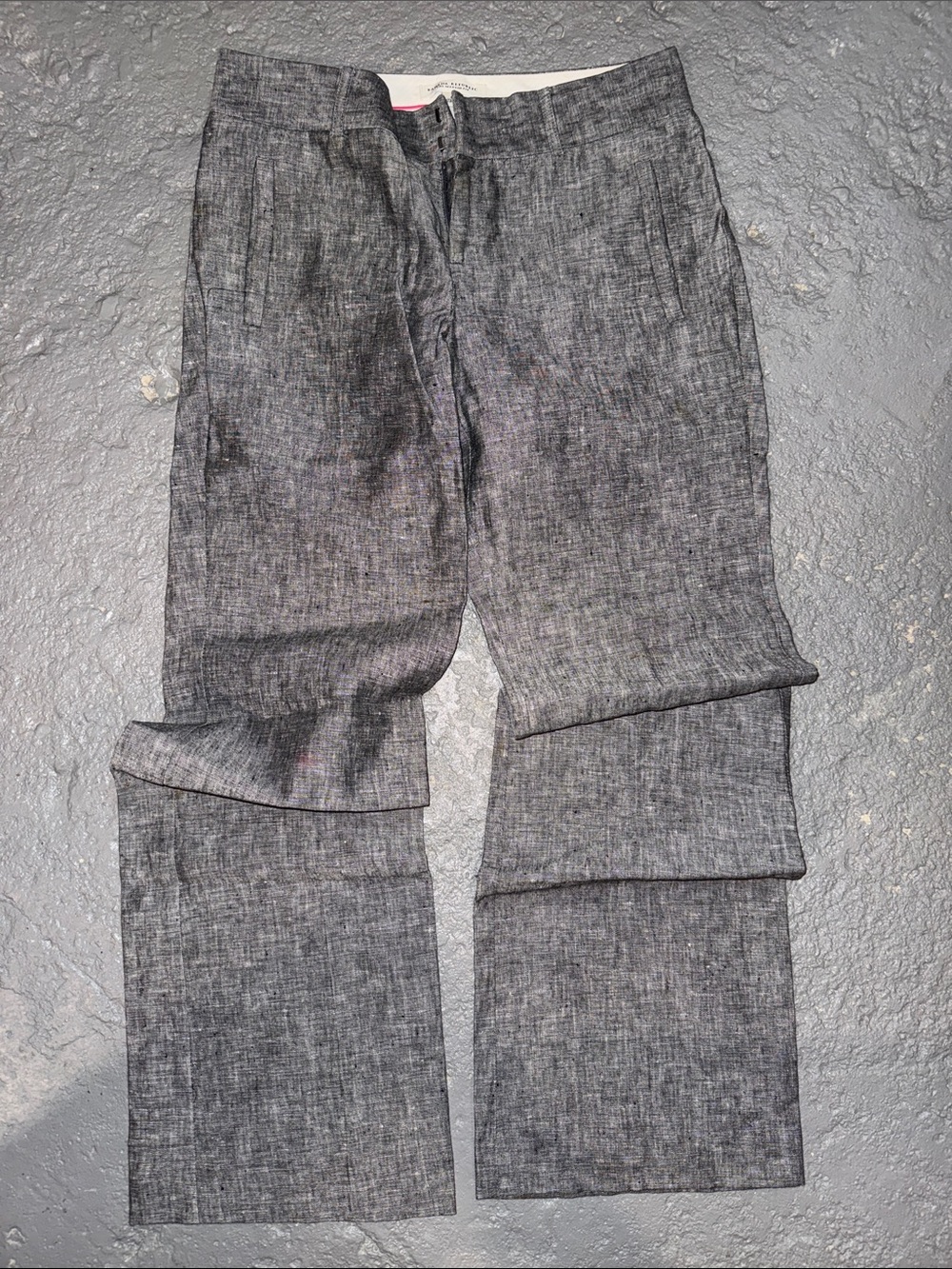 Banana Republic Heather Gray 100% Linen-Blend Dress Pants